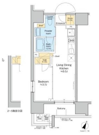 プラウドフラット大井町　501号室　間取り