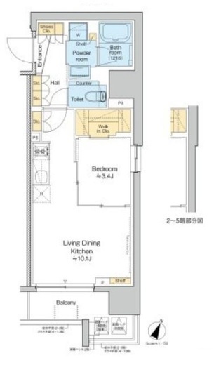 プラウドフラット大井町　603号室　間取り
