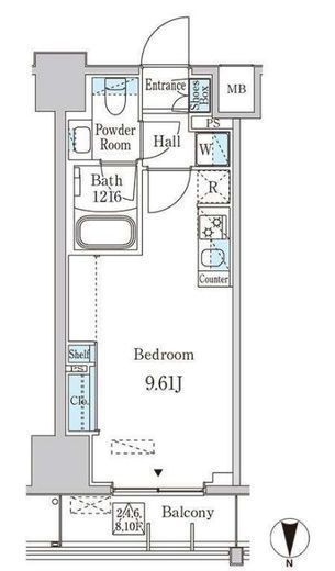 JP noie 西蒲田　1004号室　間取り