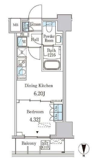 JP noie 西蒲田　1103号室　間取り