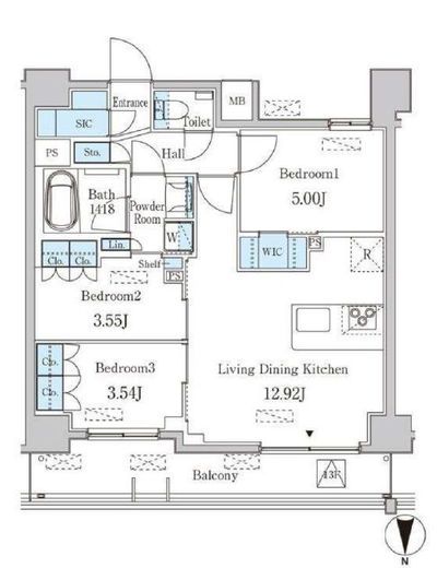 JP noie 西蒲田　1302号室　間取り