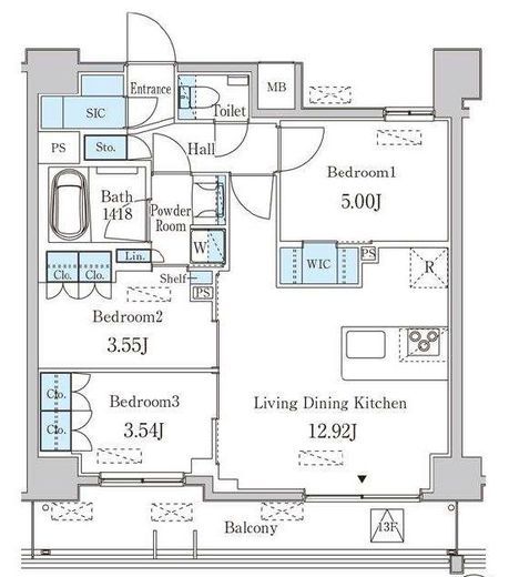 JP noie 西蒲田　1402号室　間取り