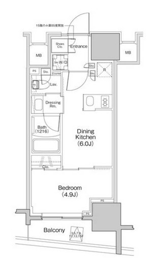 ザ・パークハビオ大森町　1505号室　間取り