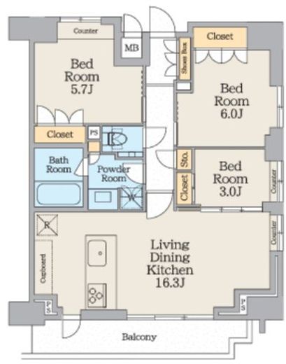 クレストコート池上　1401号室　間取り