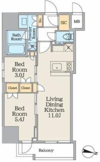 クレストコート池上　604号室　間取り