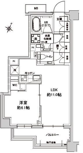 アトラスシティ千歳烏山グランスイート杜の棟　409号室　間取り