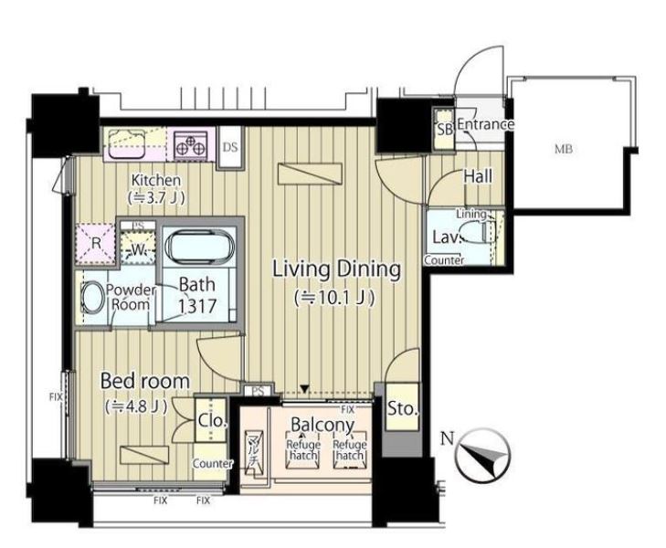 富ヶ谷スプリングス　501号室　間取り