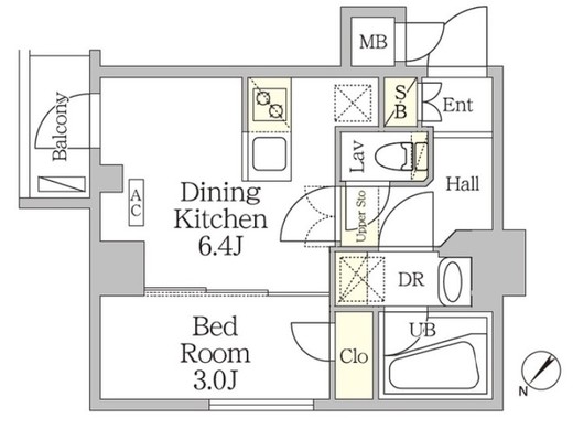 アジールコート池尻大橋　202号室　間取り