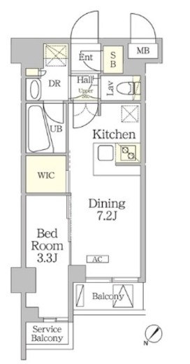 アジールコート池尻大橋　209号室　間取り