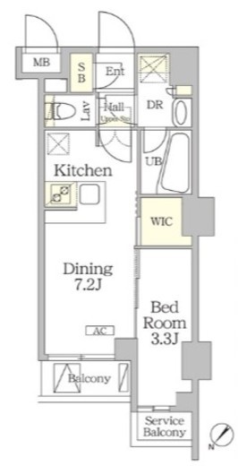 アジールコート池尻大橋　310号室　間取り