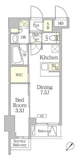 アジールコート池尻大橋　402号室　間取り