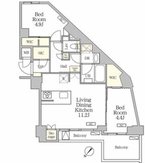 アジールコート池尻大橋　505号室　間取り