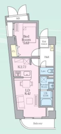 目黒ミシェルヨコマエ　405号室　間取り