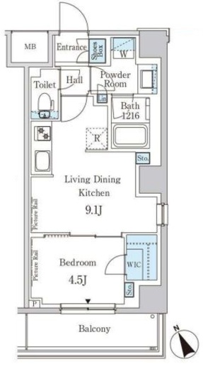 パークアクシス下北沢　208号室　間取り