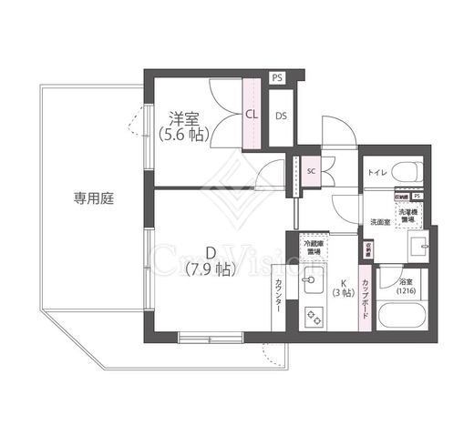 Aulii Nakameguro (アウリィ中目黒)　102号室　間取り