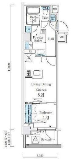 リビオメゾン東北沢　201号室　間取り