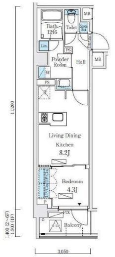 リビオメゾン東北沢　401号室　間取り