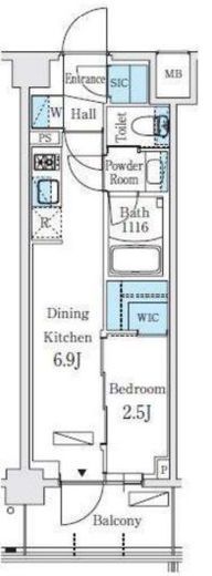 リビオメゾン東北沢　503号室　間取り