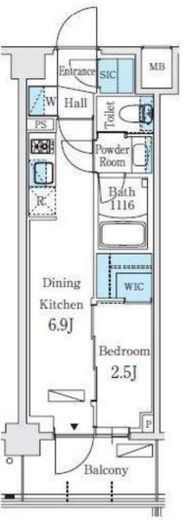 リビオメゾン東北沢　603号室　間取り