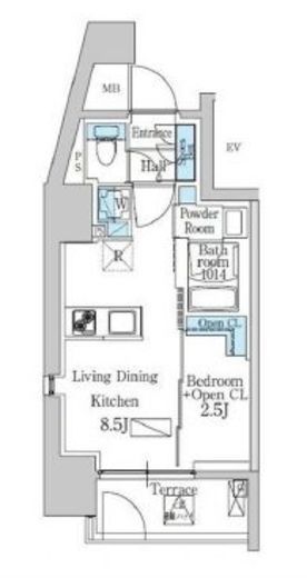 デュオフラッツ品川戸越　201号室　間取り