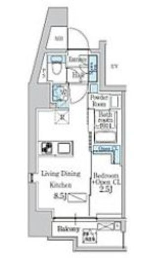 デュオフラッツ品川戸越　901号室　間取り