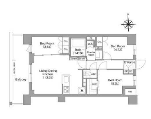 コンフォリア・リヴ大森西　102号室　間取り