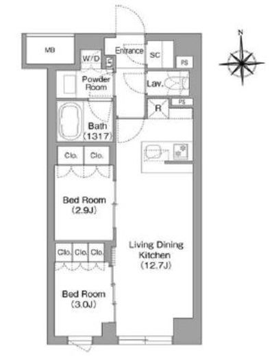 コンフォリア・リヴ大森西　110号室　間取り
