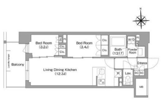 コンフォリア・リヴ大森西　207号室　間取り