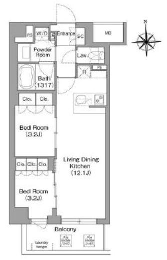 コンフォリア・リヴ大森西　210号室　間取り