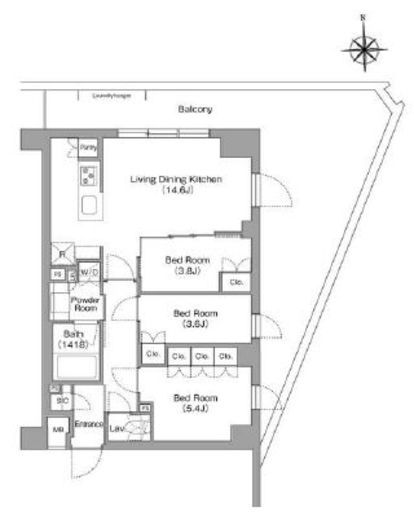 コンフォリア・リヴ大森西　222号室　間取り