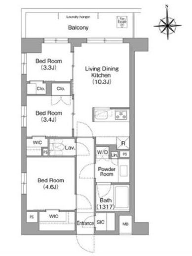 コンフォリア・リヴ大森西　317号室　間取り