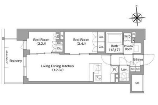 コンフォリア・リヴ大森西　404号室　間取り