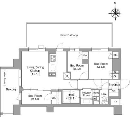 コンフォリア・リヴ大森西　408号室　間取り