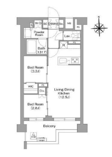 コンフォリア・リヴ大森西　413号室　間取り