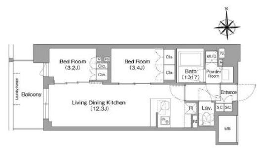 コンフォリア・リヴ大森西　504号室　間取り