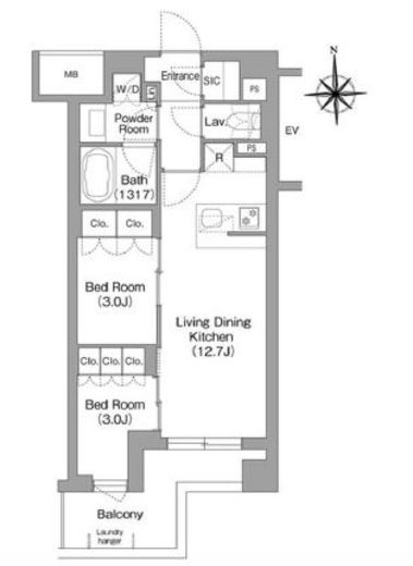 コンフォリア・リヴ大森西　509号室　間取り