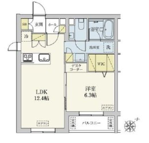 カスタリア旗の台　102号室　間取り