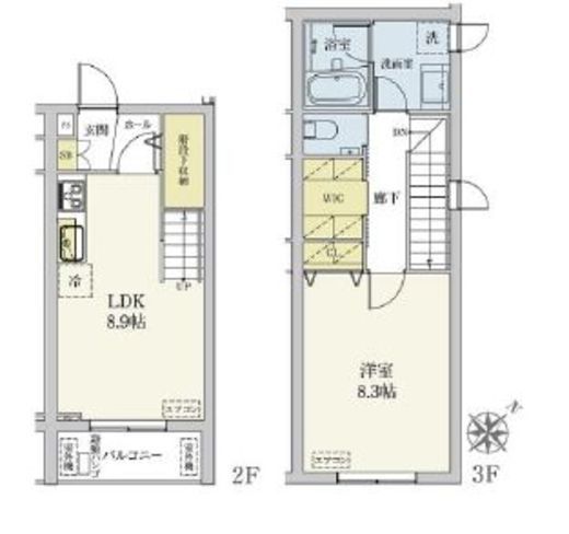 カスタリア旗の台　201号室　間取り