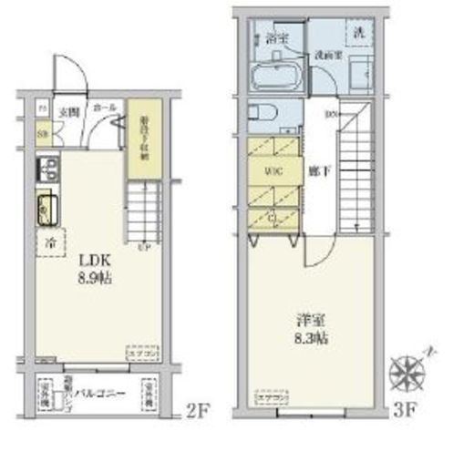カスタリア旗の台　203号室　間取り