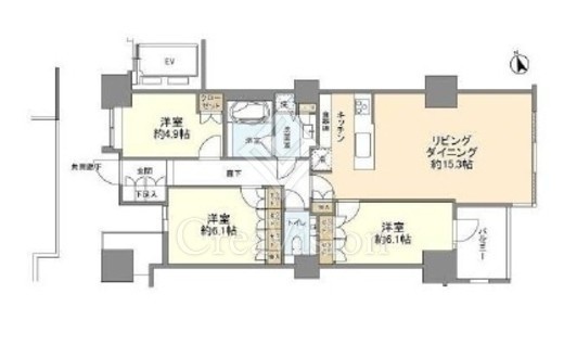 用賀レジデンス　802号室　間取り
