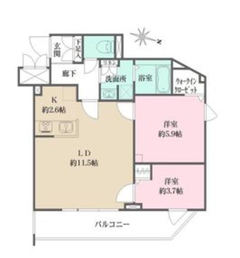 CREALpremier西馬込 (クリアルプレミア西馬込)　105号室　間取り