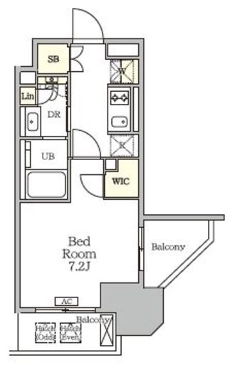 ザ・パークハビオ大森山王　1208号室　間取り