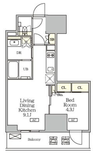 ザ・パークハビオ大森山王　403号室　間取り