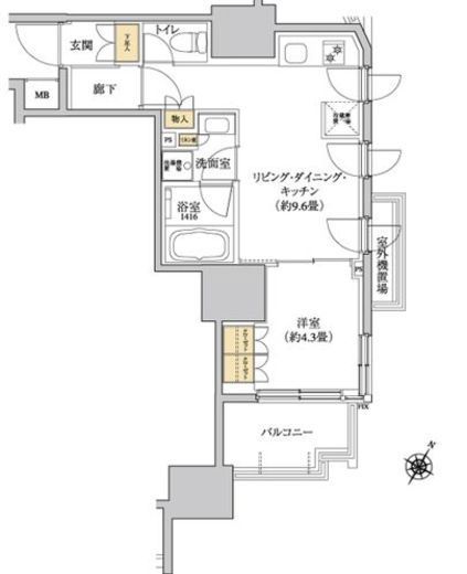 グレーシアフィット三軒茶屋　503号室　間取り