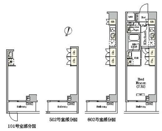 ARKMARK世田谷砧 (アークマーク世田谷砧)　602号室　間取り