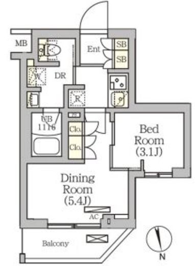 ARKMARK南品川 (アークマーク南品川)　408号室　間取り