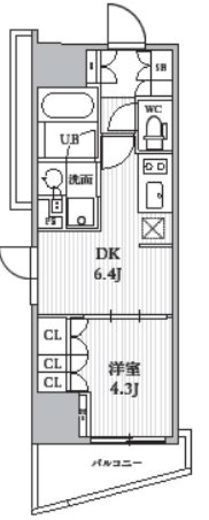 シーズンフラッツ大井町　1002号室　間取り