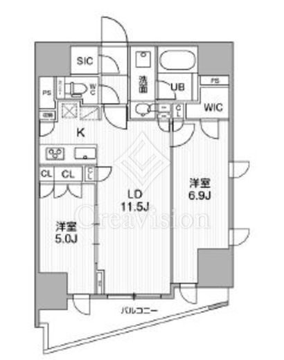 シーズンフラッツ大井町　1303号室　間取り