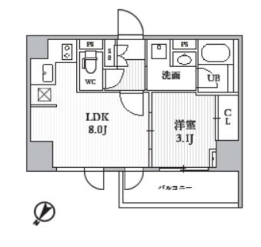 シーズンフラッツ大井町　307号室　間取り