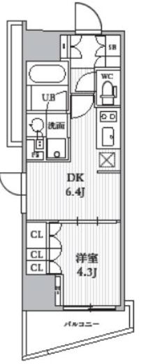 シーズンフラッツ大井町　403号室　間取り